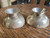 Pair Carl F. Christensen Danish Silver Plate Green Enamel Salt Nut & Candy Bowl