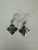 Vintage Sterling Celtic Style Endless Tibetan Knot Geometric Dangle Earrings