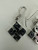 Vintage Sterling Celtic Style Endless Tibetan Knot Geometric Dangle Earrings