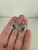 Vintage Sterling Artisan Blue Chalcedony Cabochon Round Dangle/Drop Earrings