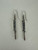 Vintage Sterling Long Minimalist Geometric Vertical Hollow Bar Dangle Earrings