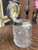 Antique Cut Crystal Perfume Jar with Hinged 925 Sterling Silver Lid