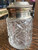 Antique Cut Crystal Perfume Jar with Hinged 925 Sterling Silver Lid