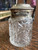 Antique Cut Crystal Perfume Jar with Hinged 925 Sterling Silver Lid