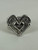 Vintage Sterling Silver Brutalist Style Adjustable Heart Ring 7