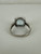 Vintage 14k White Gold Square Cabochon Light Blue Topaz Diamond Ring 6.25
