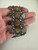 Vintage Sterling Bali Wide Handmade Natural Gemstone Adjustable Bracelet 7.75”