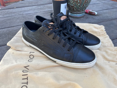 LOUIS VUITTON Repaired & Upcycled STARDUST BLACK SNEAKERS MENS 7, WOMENS  9-9.5