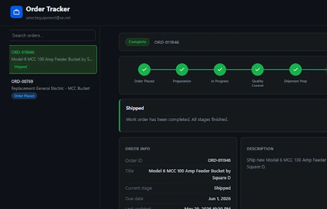 Real Time Order Tracking