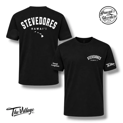 HAWAII'S STEVEDORE INK BLACK & WHITE T-SHIRT
