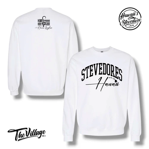 HAWAI'I'S STEVEDORE INK VARSITY COLLECTION CREWNECK SWEATSHIRTS