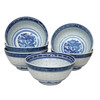 Chinese Blue and White Bowls - Rice Pattern - Set of 6 - 13cm