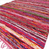 Luxury Rag Rug - Recycled Material - 150cm x 90cm - Hand Woven - Red