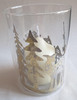Glass Candle Holder with Forest Design and Reindeer Pattern - 12cm x 9cm