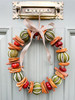 Dried Fruit Christmas Wreath - Hand Made  - Green Oranges - Hessian Bow - 38cm