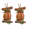 Two Dried Fruit Christmas Hanging Decorations - Hand Made - Split Orange - 12cm
