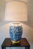 Pair of Chinese Table Lamps With Shades -  Willow Landscape Pattern - 61cm (DS)