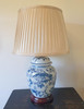 Chinese General Jar Table Lamp with Shade - Blue Tropical Birds - 55cm