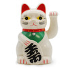 Lucky Waving Cat - Maneki-neko - 15cm Tall - White - Feng Shui