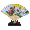 Chinese Fan - Paper and Bamboo - Painted Doves Picture - 23cm