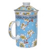 Porcelain Chinese Tea Mug with Infuser and Lid - Starlight Magnolia Pattern