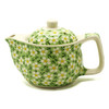 Small Teapot with a Green Daisy Design