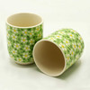 Set of 6 Tea Cups with a Green Daisy Design