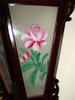 Chinese Palace Wooden Wall Lantern - Painted Flowers on Glass Panels
