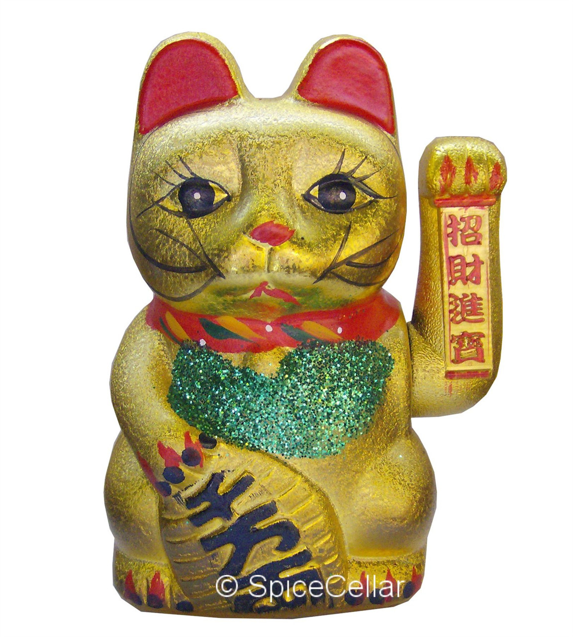 Lucky Waving Cat - Maneki-neko - 17cm Tall - Ceramic - Feng Shui