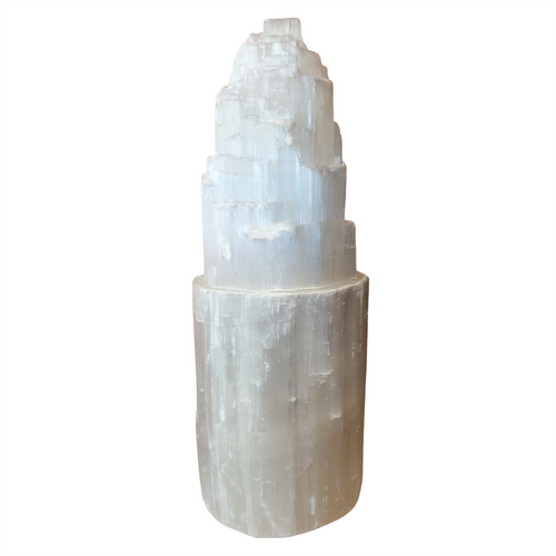 Natural Selenite Tower Lamp - 25 cm Tall - 240v - Complete with Bulb
