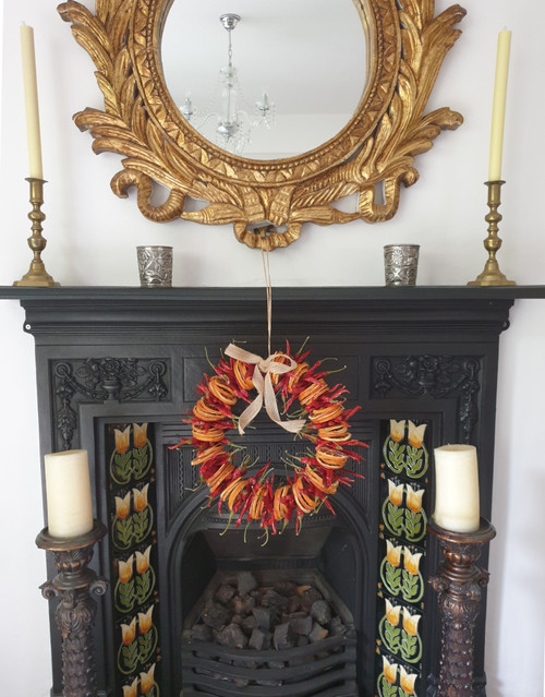 Dried Fruit Christmas Wreath - Orange Slices and Chilli - Hand Made - 32cm