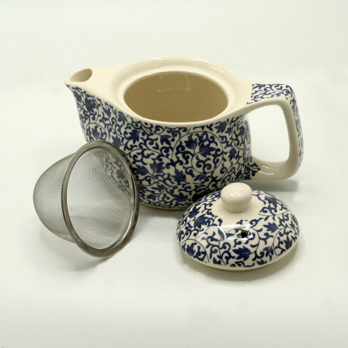 Small Teapot with a Blue Floral Design