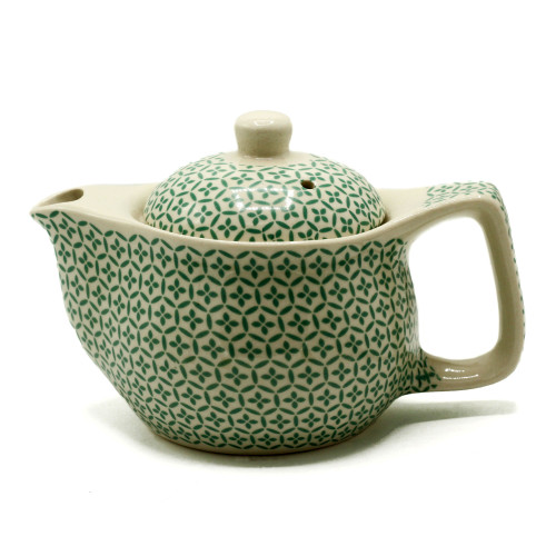 Small Teapot with a Green Mosaic Design