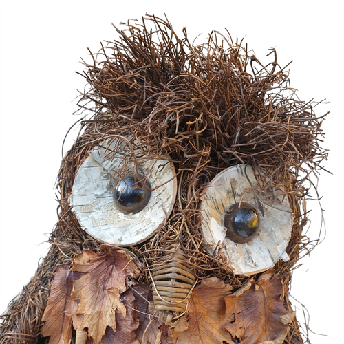 Brushwood Rustic Wise Owl - 40cm - Christmas Decoration - Shabby Chic