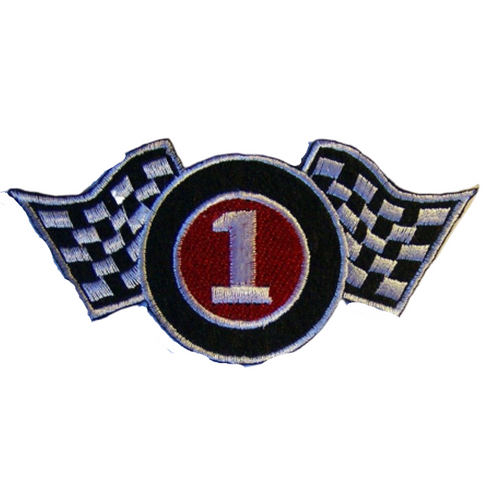 Racing No. 1 Iron On Embroidered Patch - Fancy Dress - Pack of 5