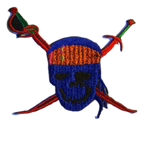 Jolly Rodger Iron On Embroidered Patch - Pirate Fancy Dress - Pack of 5