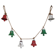 Metal Christmas Bell Garland - Distressed Finish - 10cm x 140cm