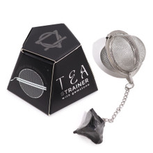 Tea Ball Infuser - 5cm - Stainless Steel with Chain and Black Obsidian for Protection