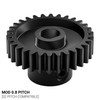 2303 Series Steel, MOD 0.8 Pinion Gear (6mm D-Bore, 30 Tooth)