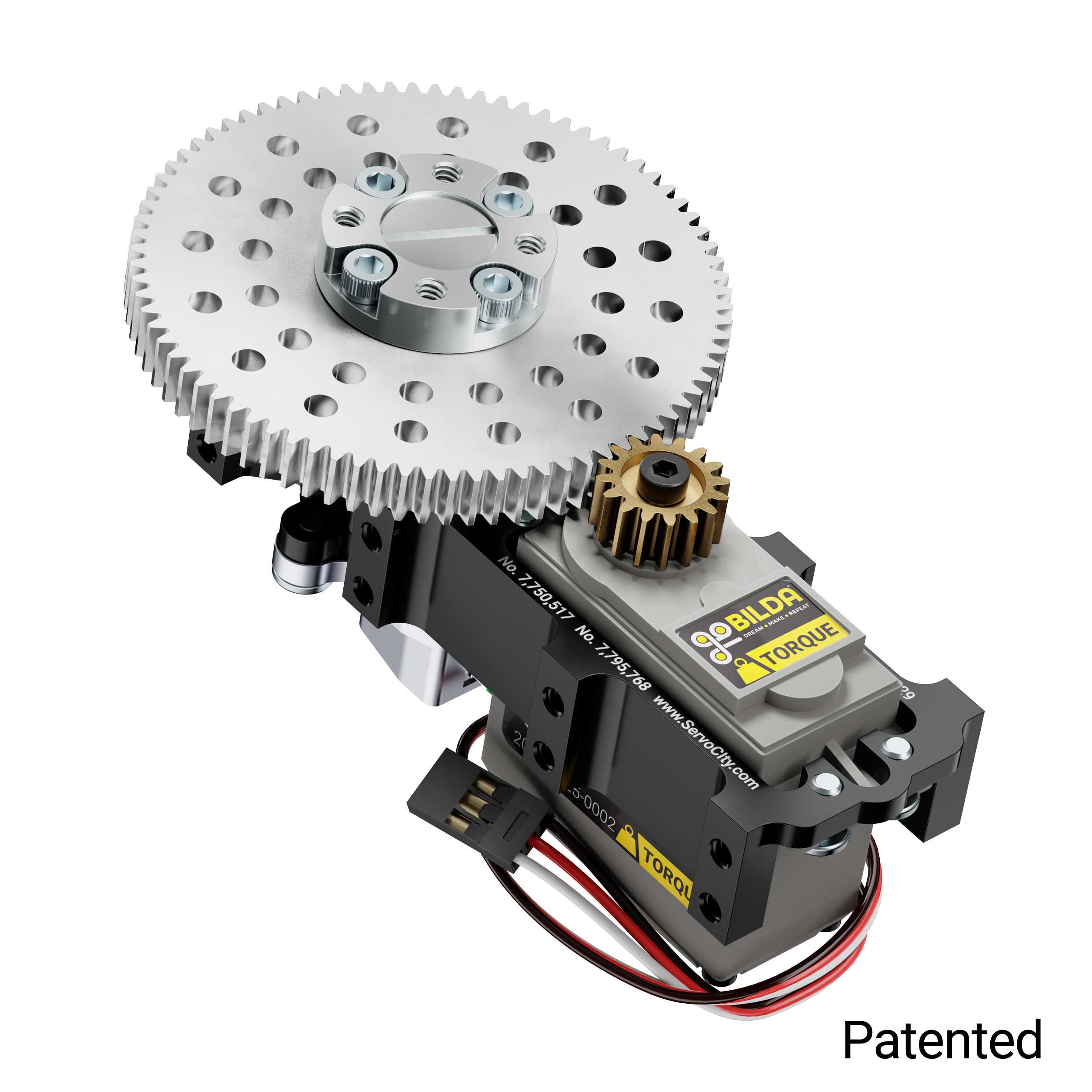 SG12 Series Servo Gearbox (5:1 Ratio, 642° Rotation, 1750 oz-in, 0.80  sec/60°)