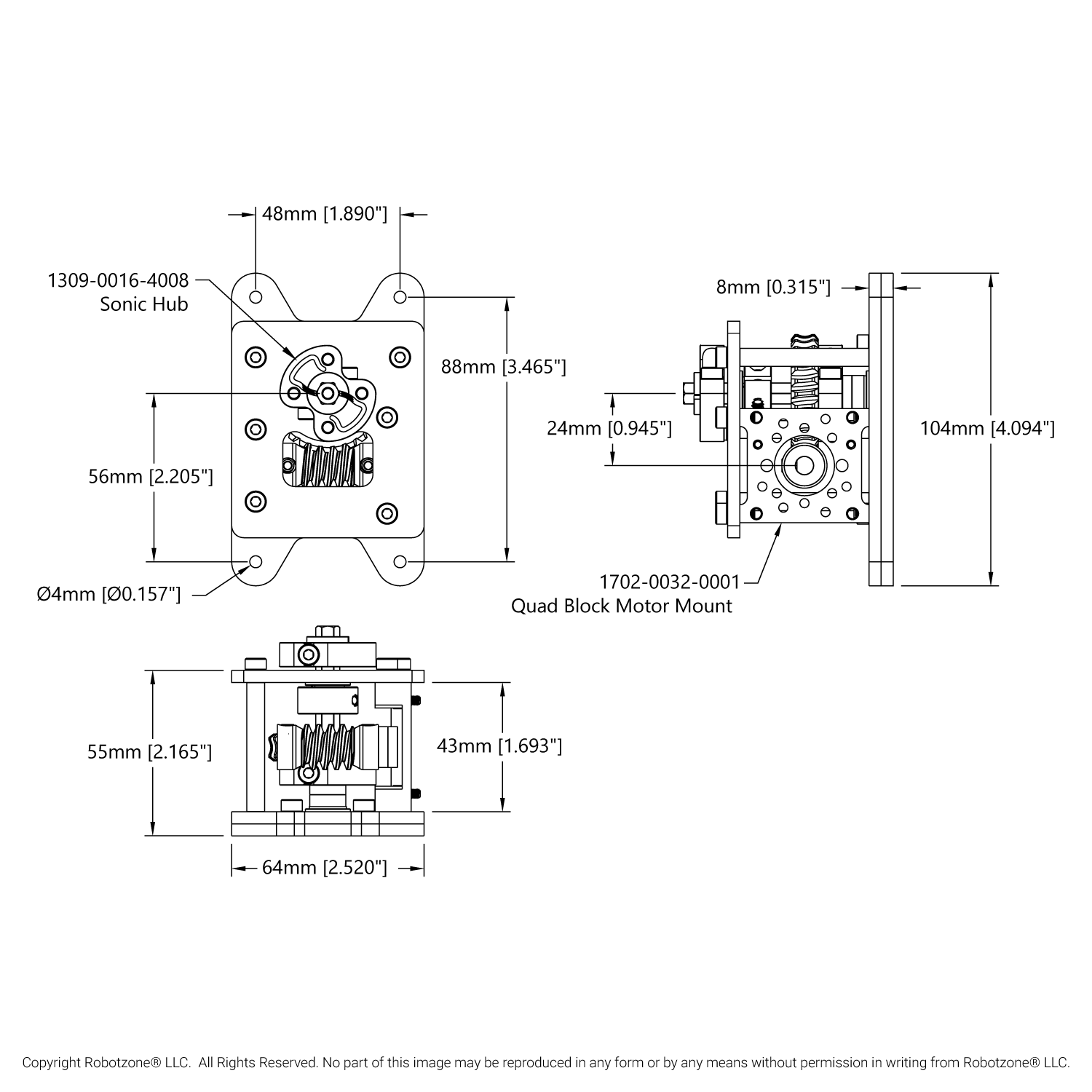 Worm Gear Set (28:1 Ratio, 6mm D-Bore Worm) - goBILDA