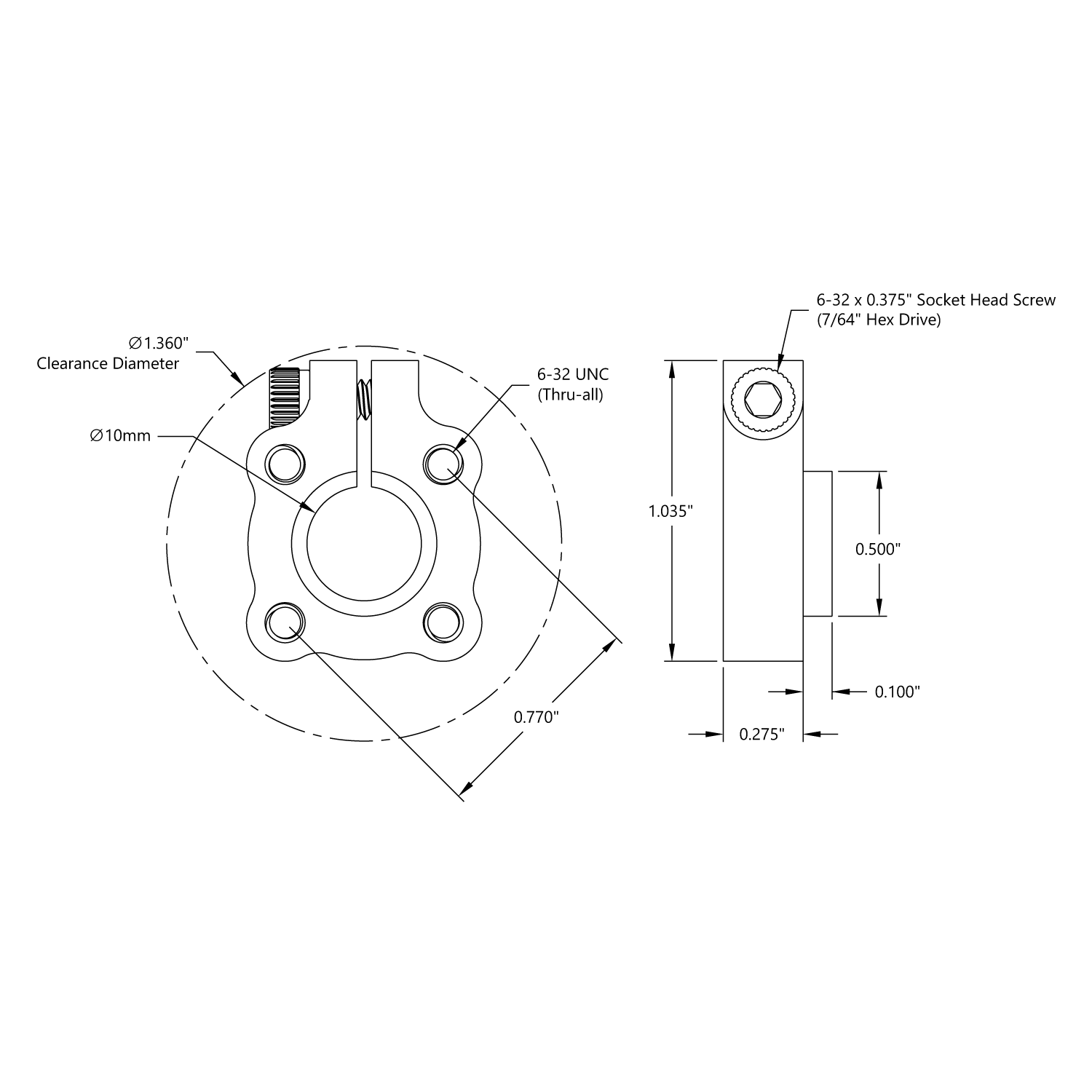 Clamping ServoCity - Hub (0.770\