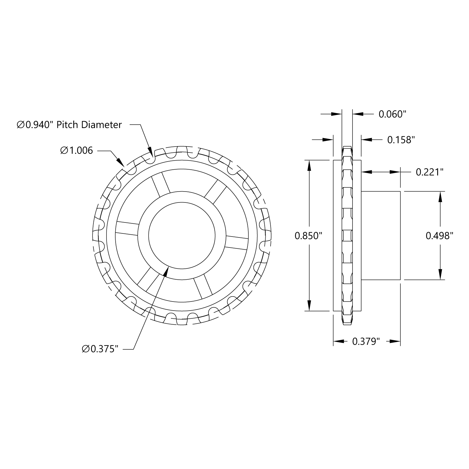 0.1227” Pitch Plastic Chain