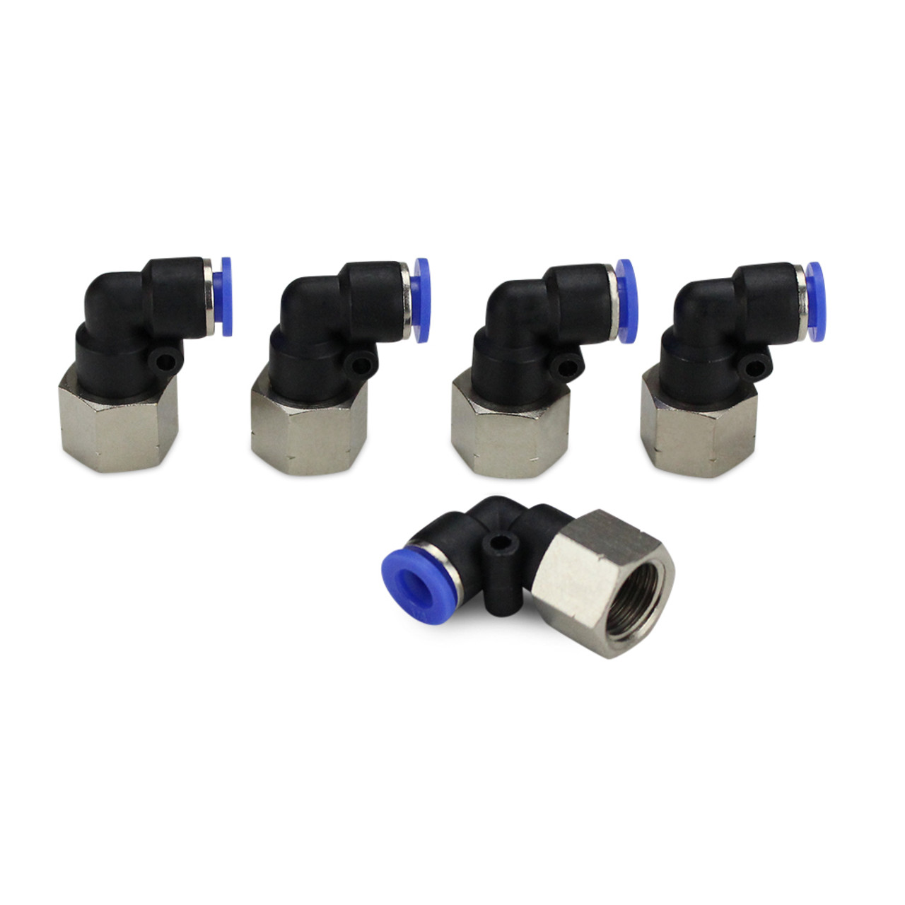 Female Elbow Connector Push Connect Fitting - 5 Pack
