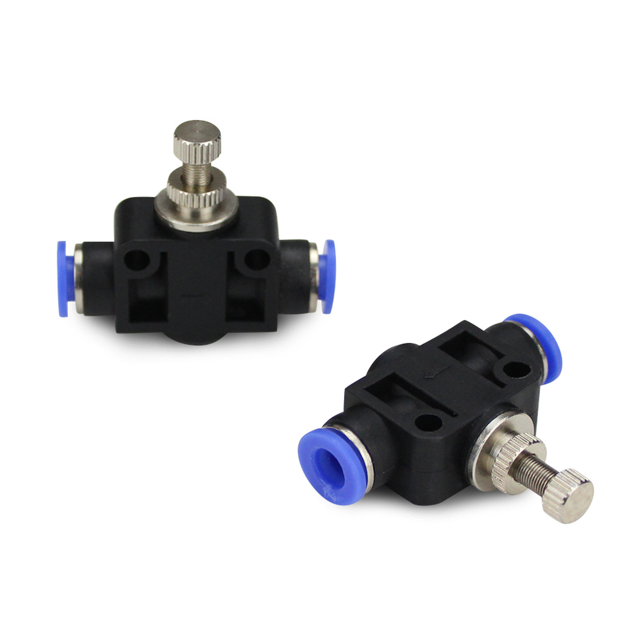 Inline Air Flow Speed Control Valve Push Connect Fitting - 2 Pack