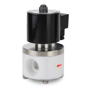 Industrial-grade pcf-25 normally closed 1 inch NPT PTFE solenoid valve for corrosive fluid handling.