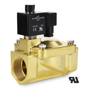 Atlantic Valves UBP-40K 1-1/2 inch pilot operated normally open piloted solenoid valve with NBR seal and NPT ports.