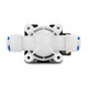 Bottom perspective of a 1/4 inch solenoid valve revealing a 2 orifice design for precise flow in DIY and drinking water applications, with a durable EPDM diaphragm Bottom perspective of a 1/4 inch solenoid valve revealing a 2 orifice design for precise flow in DIY and drinking water applications, with a durable EPDM diaphragm