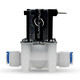 1/4'' 120V AC Push Connect Plastic Solenoid Valve's side profile displaying Atlantic Valve branding and easy installation details, perfect for beer brewing and fish tanks, ensuring reliable and normally closed operation for a variety of applications 1/4'' 120V AC Push Connect Plastic Solenoid Valve's side profile displaying Atlantic Valve branding and easy installation details, perfect for beer brewing and fish tanks, ensuring reliable and normally closed operation for a variety of applications