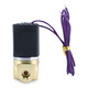 Brass 1/8 inch 110V solenoid valve, front view showcasing electric coil and valve body. Brass 1/8 inch 110V solenoid valve, front view showcasing electric coil and valve body.